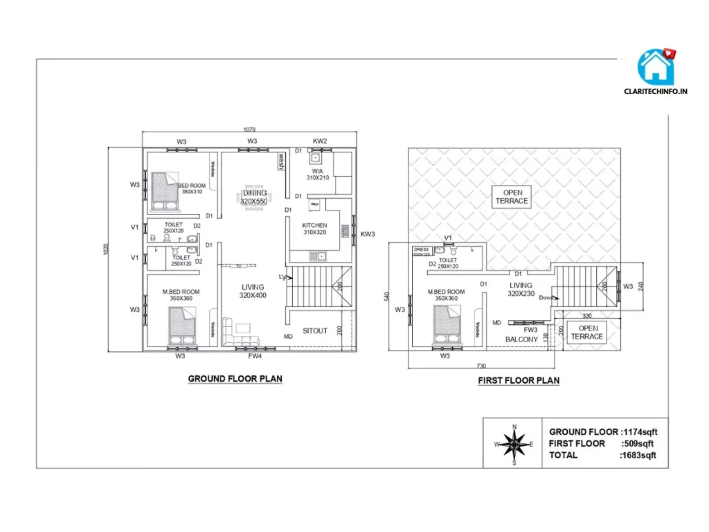 1000 sqft home plan