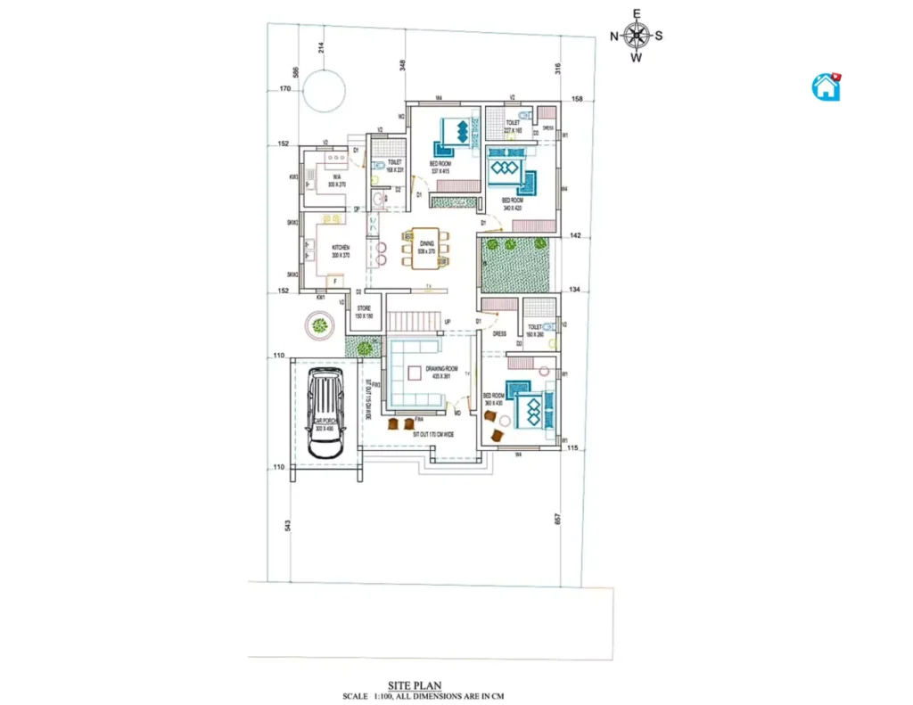 3 bhk house plan in village