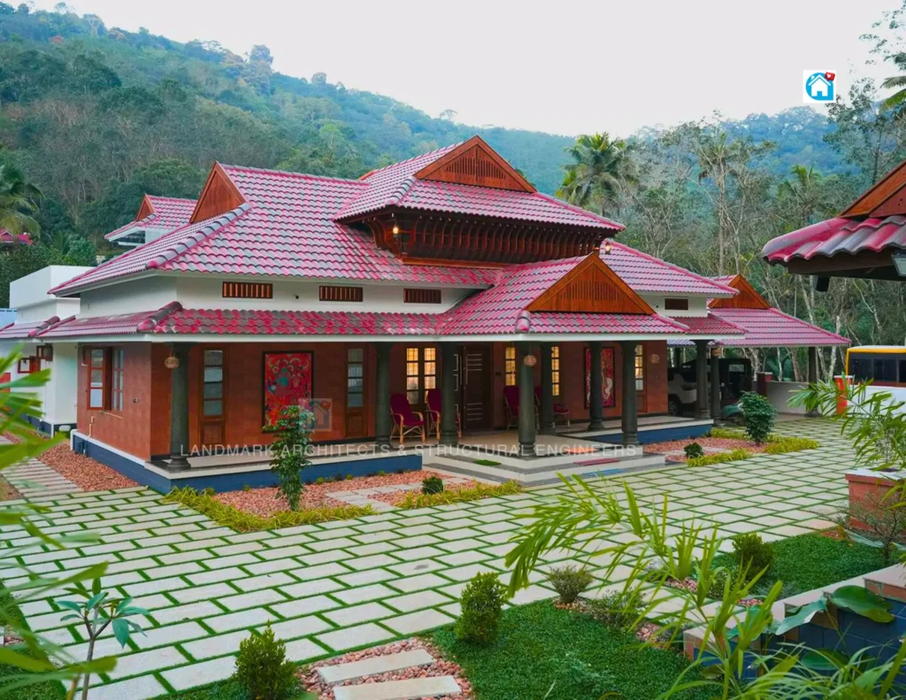 Charming 4 BHK House Plan 3D – A Modern traditional kerala house