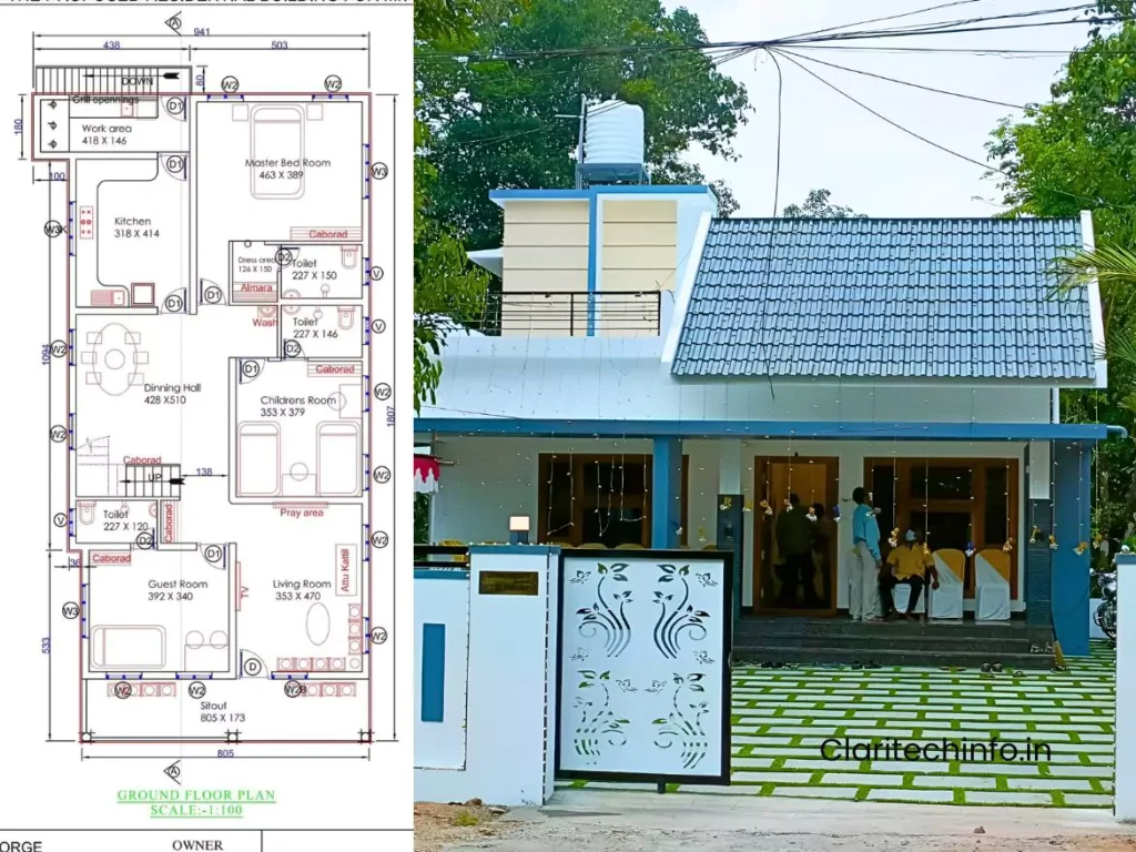 3 bhk house design plan
