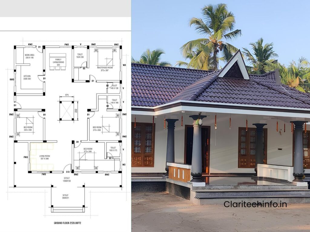 4 BHK House Design Plan