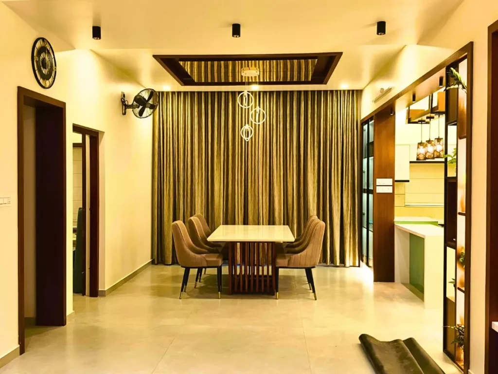 modern 4 bhk kerala house dining area